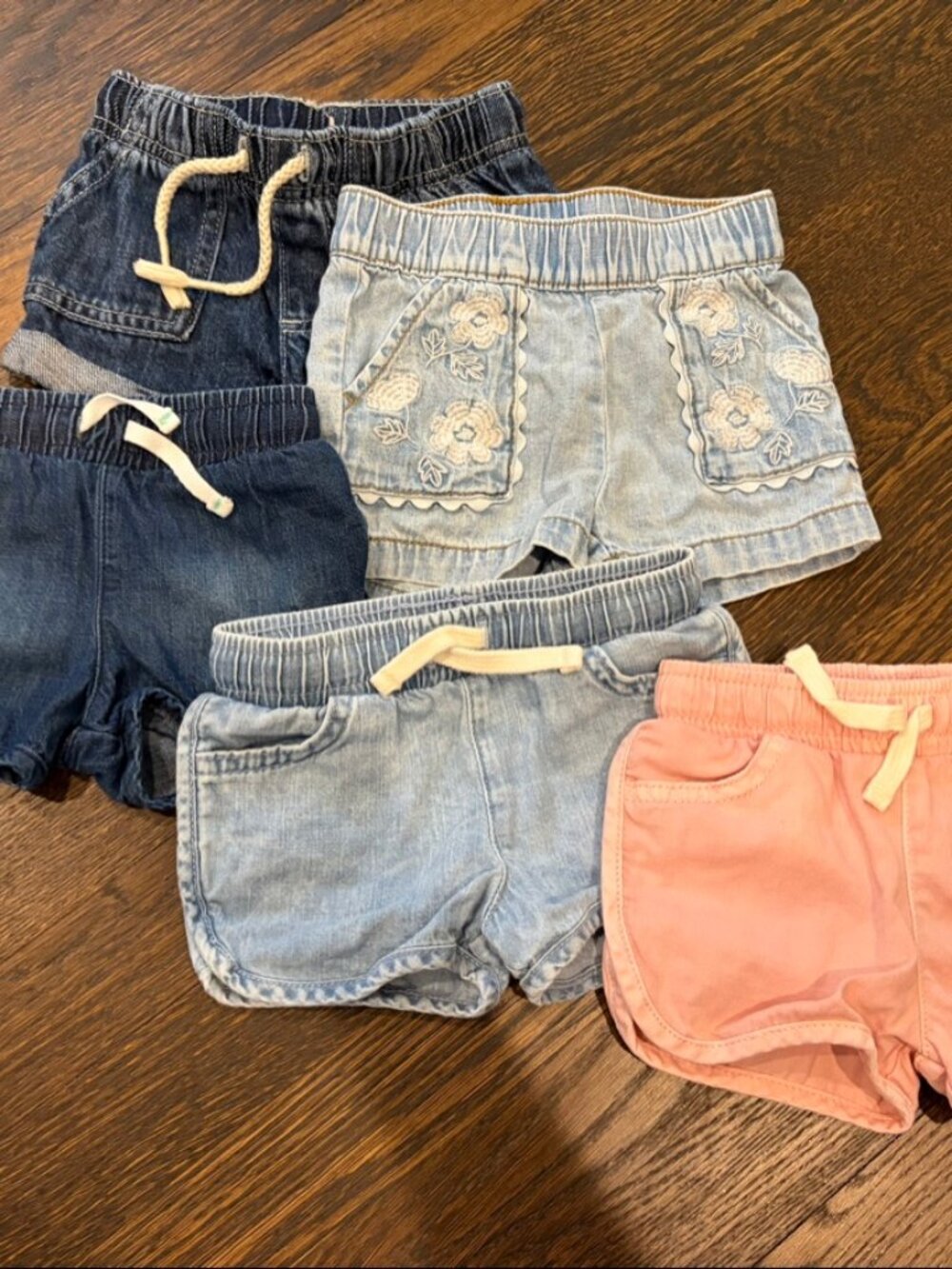 Cat & Jack Baby Girl Shorts Bundle 5 Pairs 12M